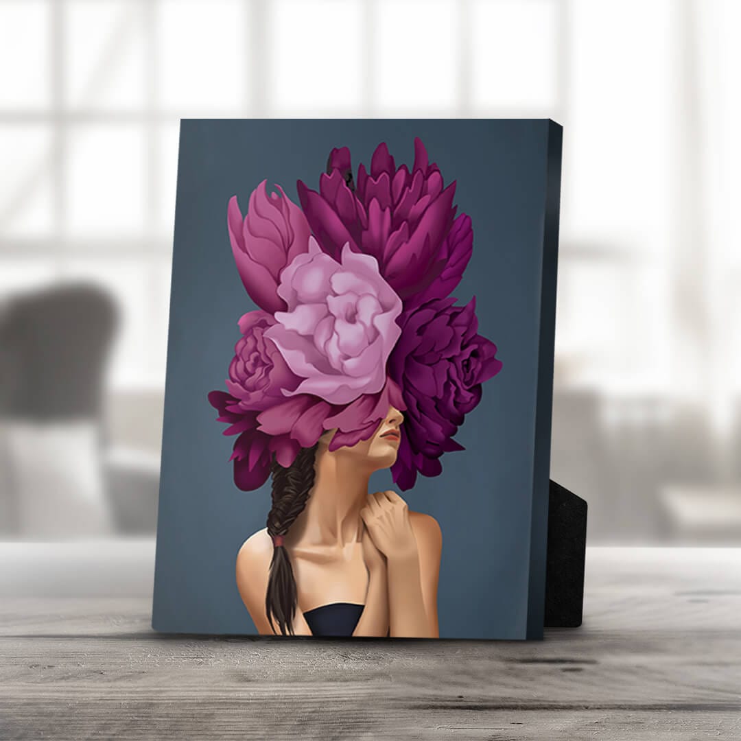 Enchanting Floral Woman Oil Painting for Modern Home Decor