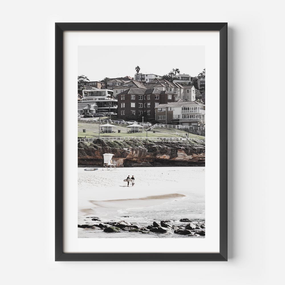 Serene Bronte Beach Scene: Coastal Charm Oil Painting for Home Decor