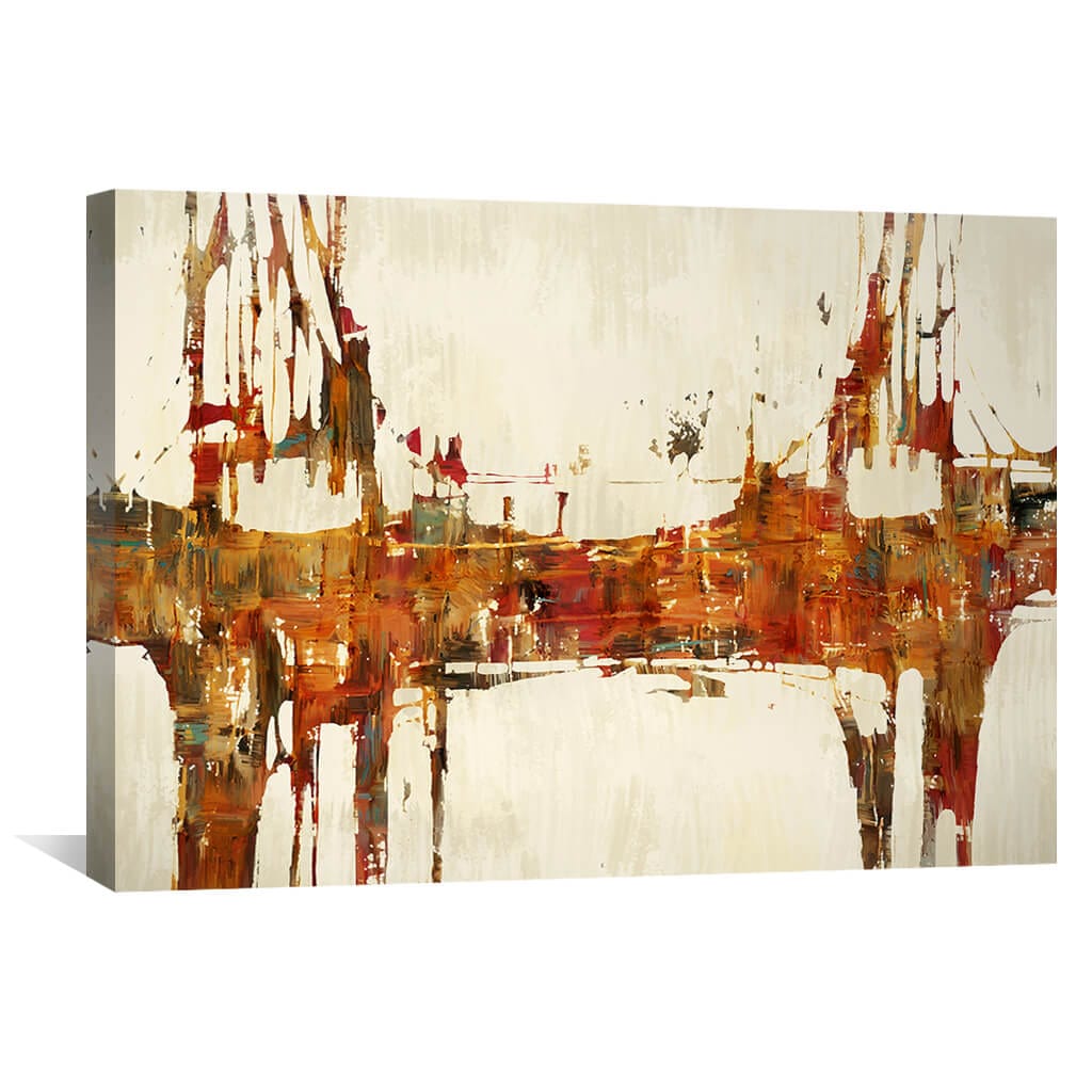 Abstract Bronze Canvas Art for Modern Home Decor