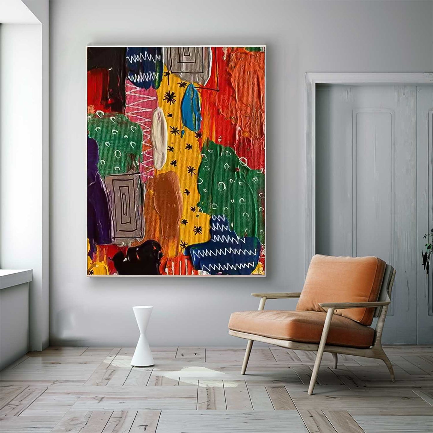 Colorful Abstract Oil Painting for Modern Home Décor - Unique Canvas Art