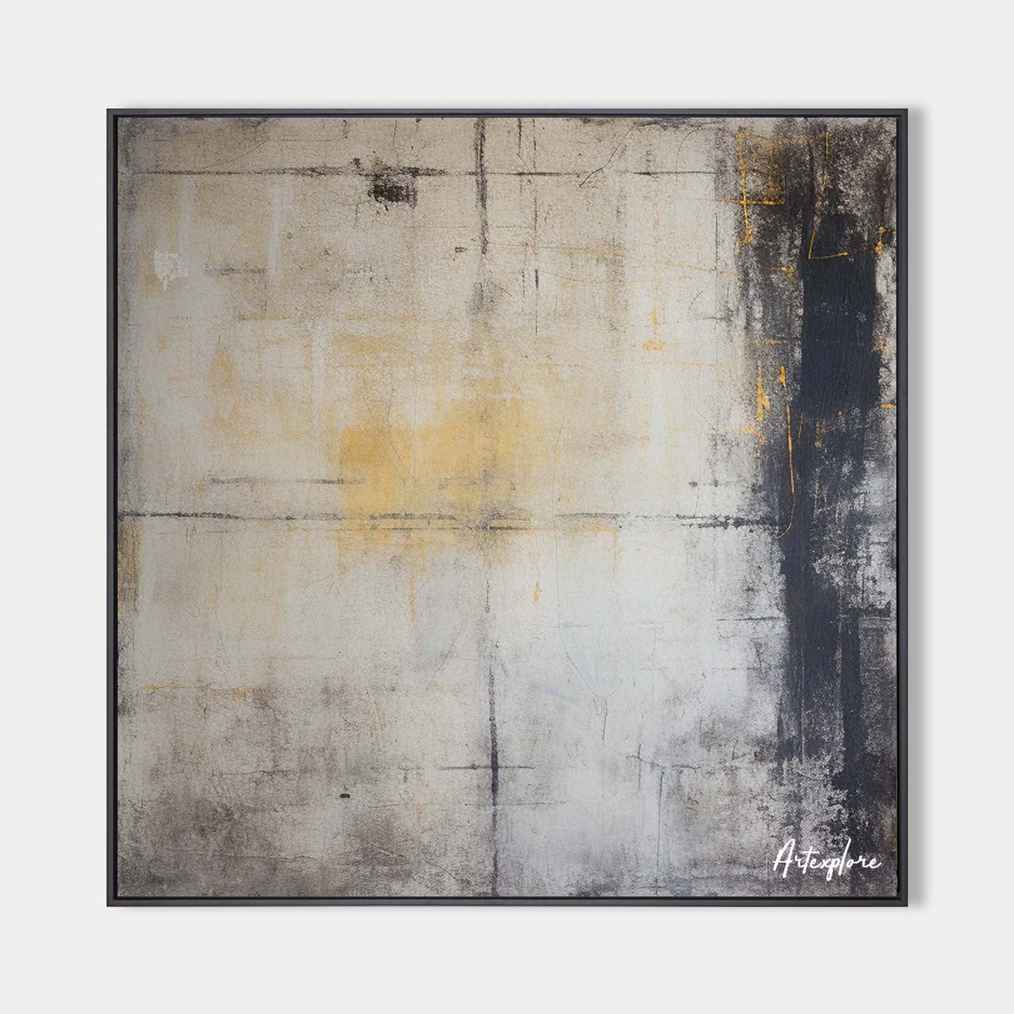 Contemporary Textured Abstract Oil Painting in Sophisticated Neutral Tones