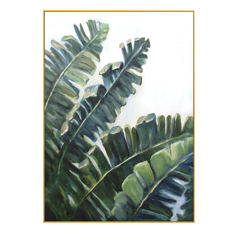 Vertical Palm Leaves Accent California Style Oil Painting