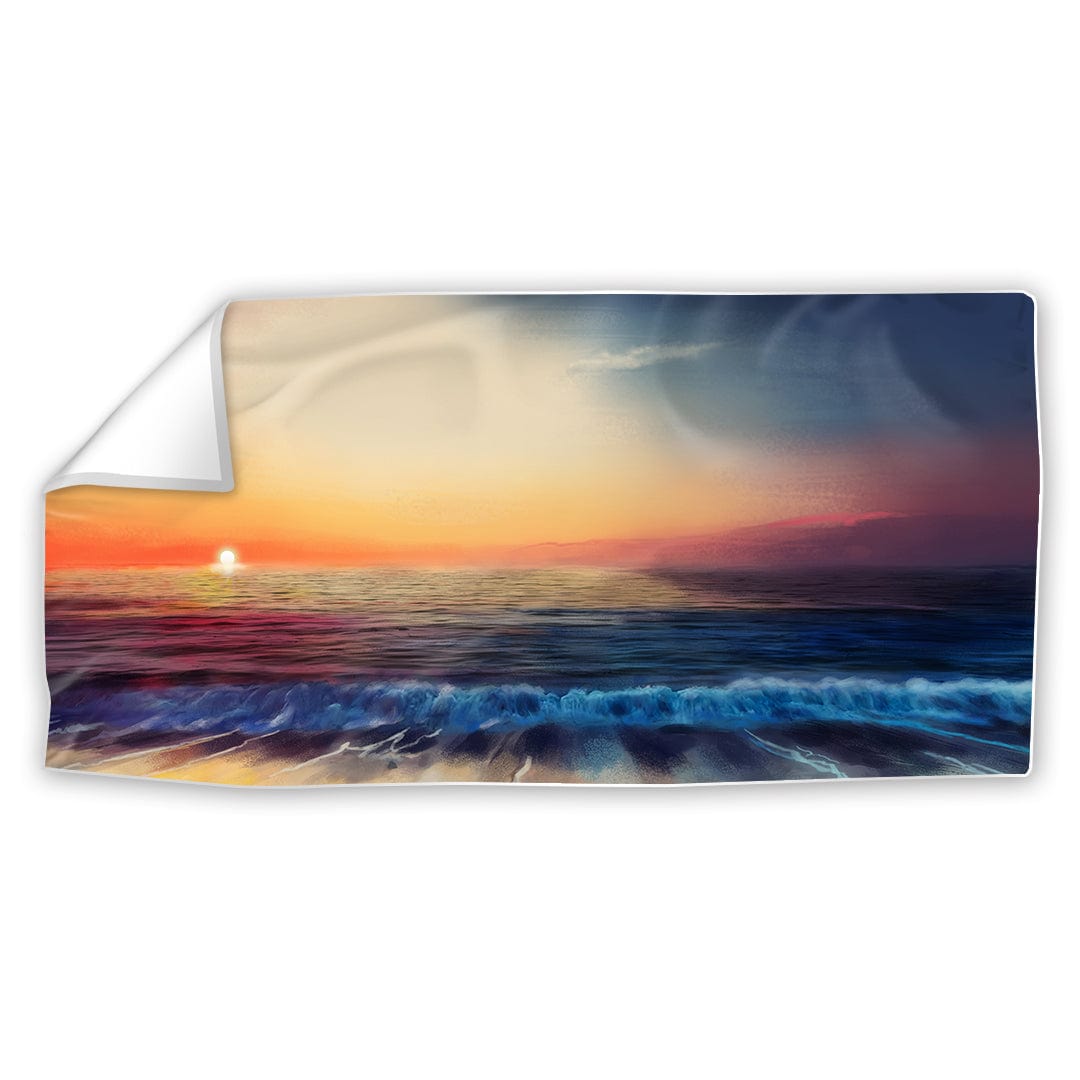 Tranquil Sunset Over Gentle Waves Oil Painting for Serene Home Décor