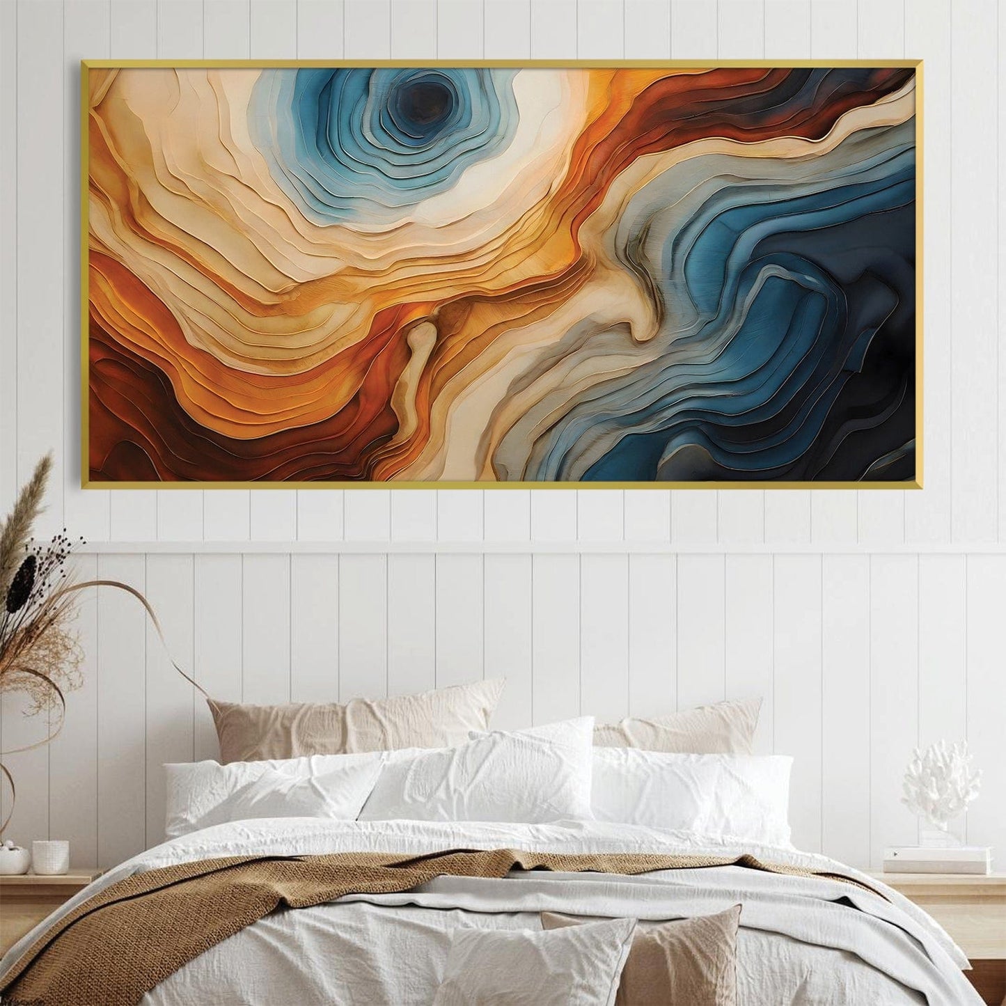 Abstract Canyon Landscape Oil Painting for Modern Home Decor