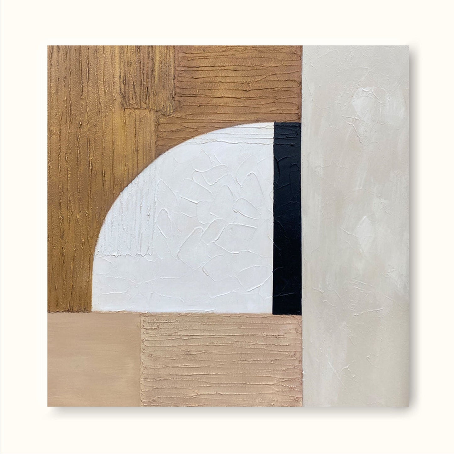 Contemporary Minimalist Geometric Oil Painting for Modern Home Decor