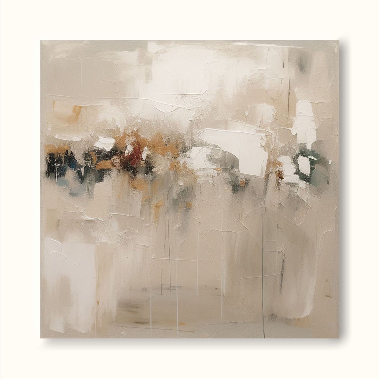 Serene Minimalist Abstract Oil Painting for Contemporary Home Decor