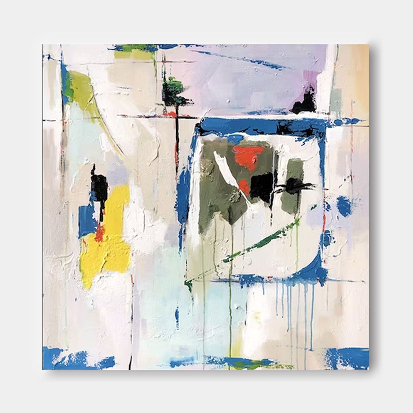 Colorful Abstract Oil Painting for Modern Home Décor
