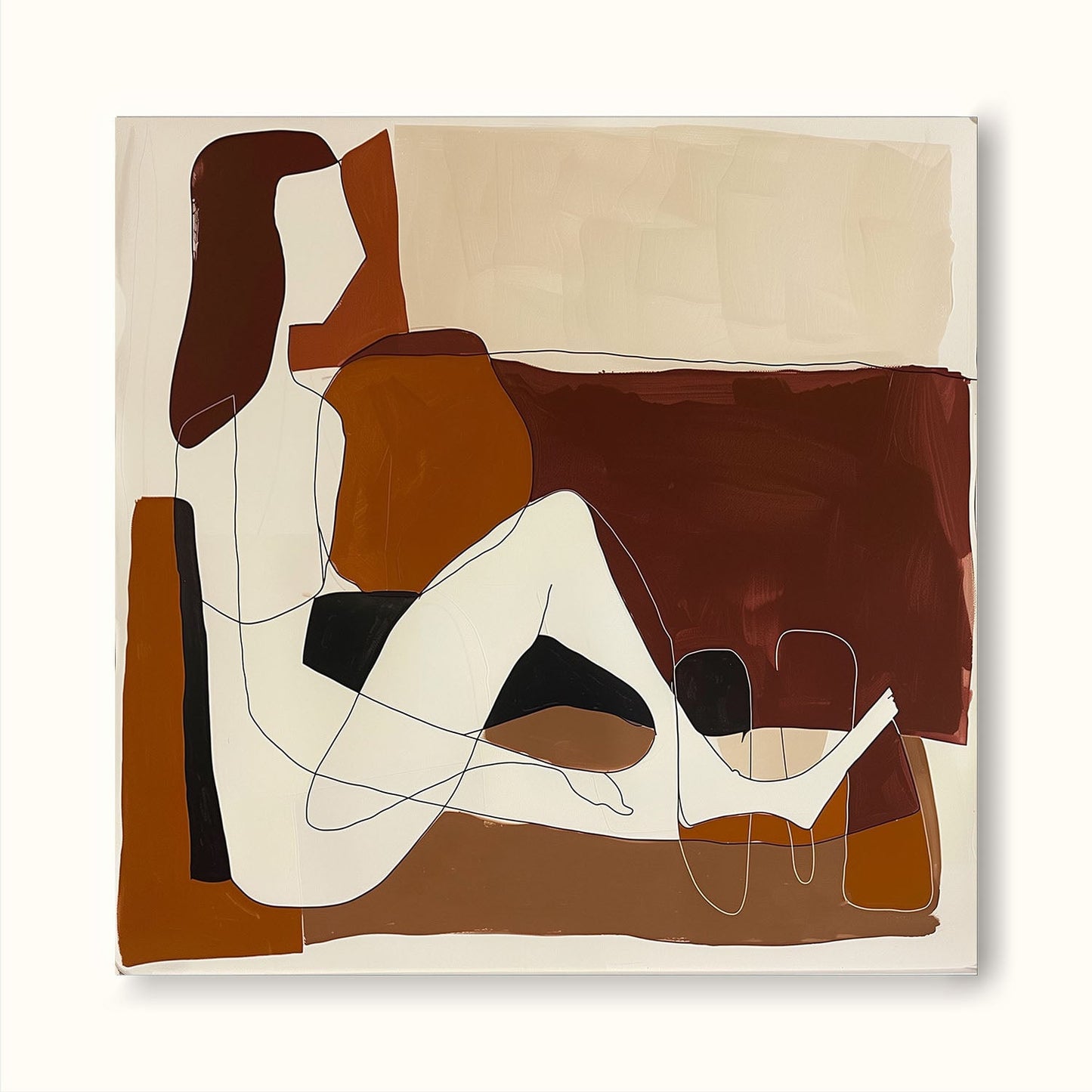 Modern Minimalist Abstract Figure Art for Contemporary Home Decor