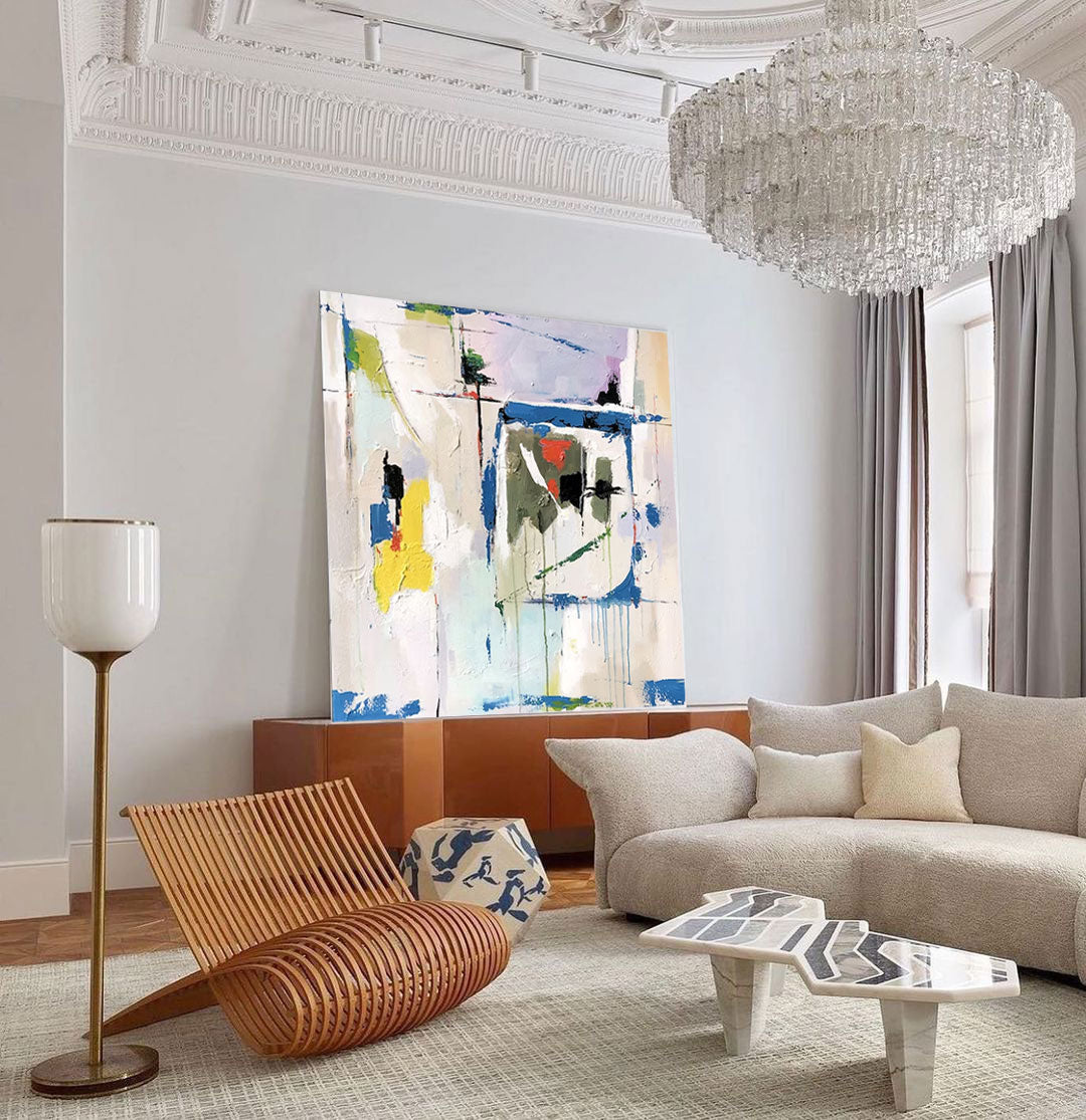 Colorful Abstract Oil Painting for Modern Home Décor