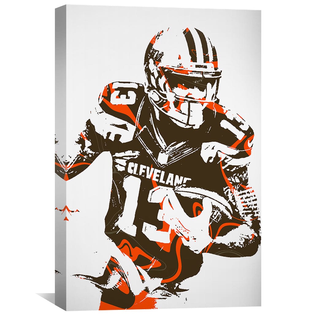 Cleveland Football Star Abstract Oil Painting