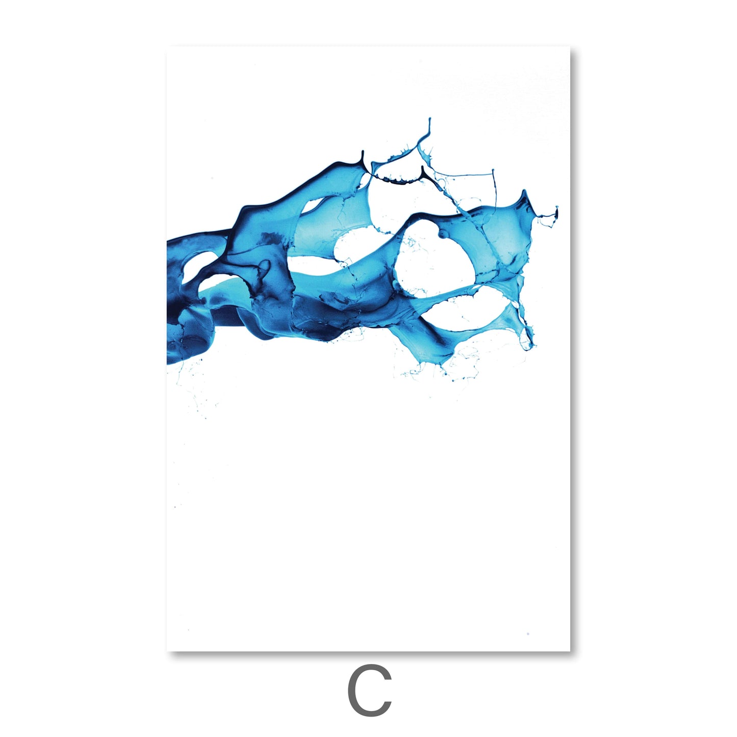 Abstract Blue Flow Oil Painting for Modern Home Decor