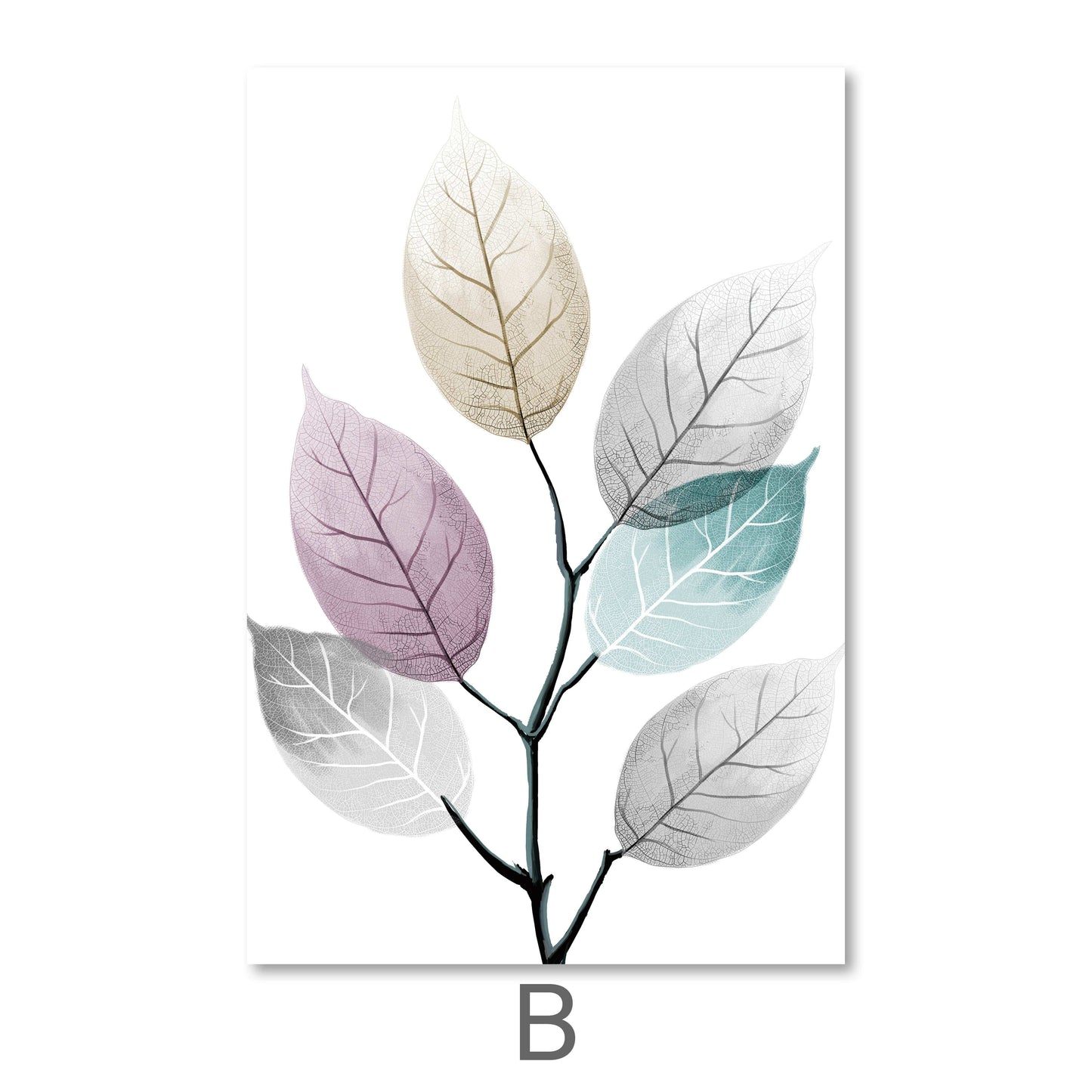 Abstract Leaf Oil Painting - Colorful Nature Inspired Wall Art Decor