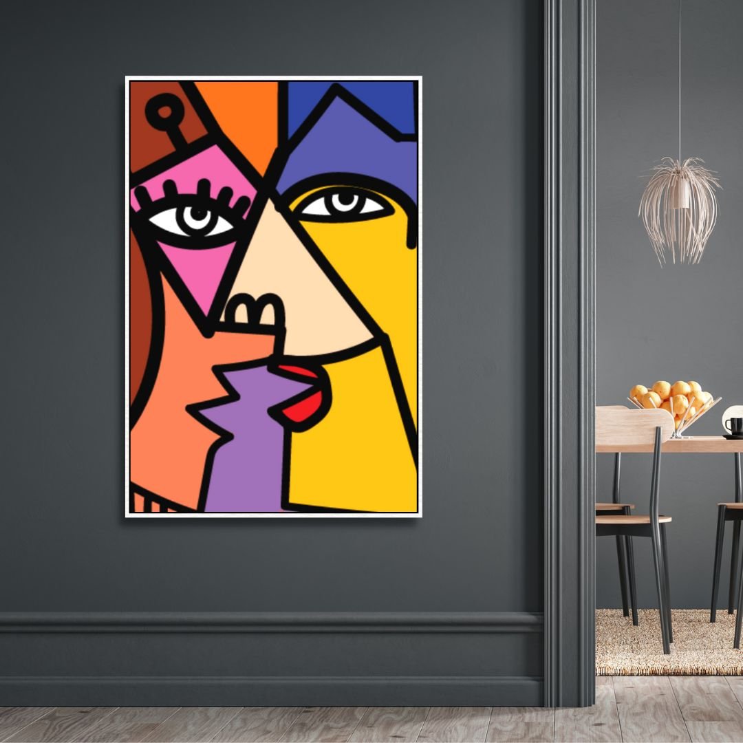 Colorful Abstract Cubist Faces – Modern Wall Art for Contemporary Decor
