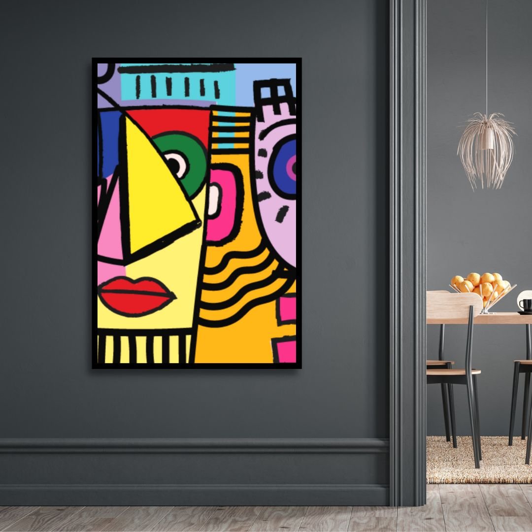 Colorful Abstract Cubist Faces – Modern Wall Art for Contemporary Decor