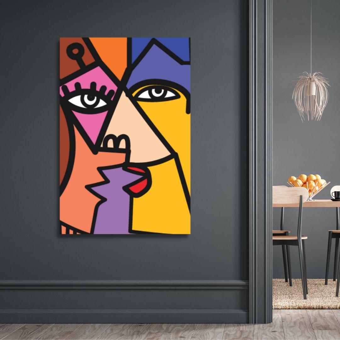 Colorful Abstract Cubist Faces – Modern Wall Art for Contemporary Decor