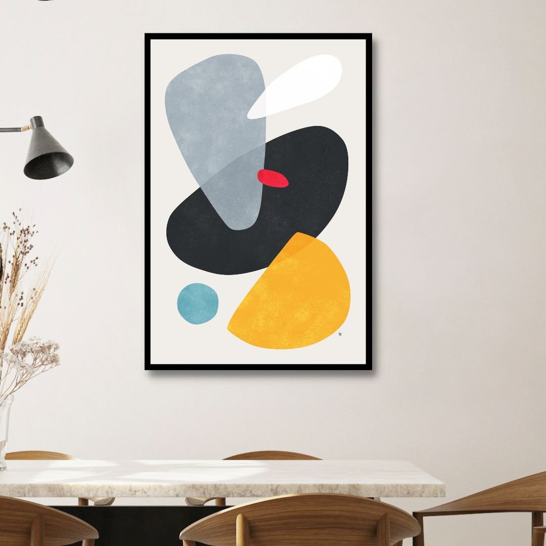 Vibrant Abstract Geometric Oil Painting for Modern Home Decor