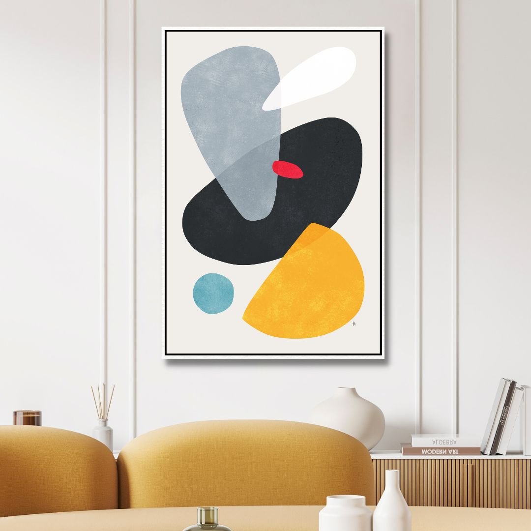 Vibrant Abstract Geometric Oil Painting for Modern Home Decor