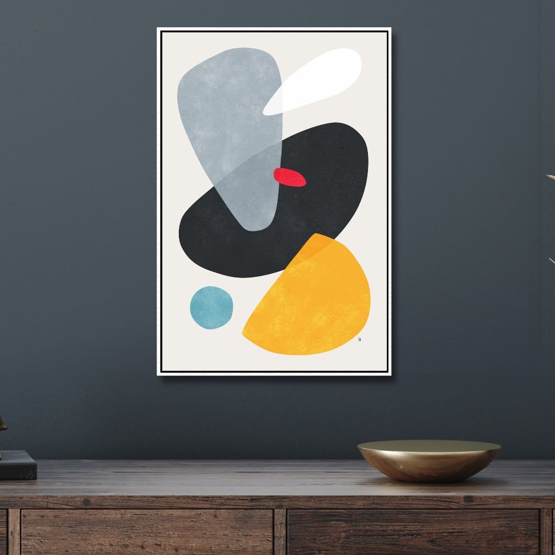 Vibrant Abstract Geometric Oil Painting for Modern Home Decor