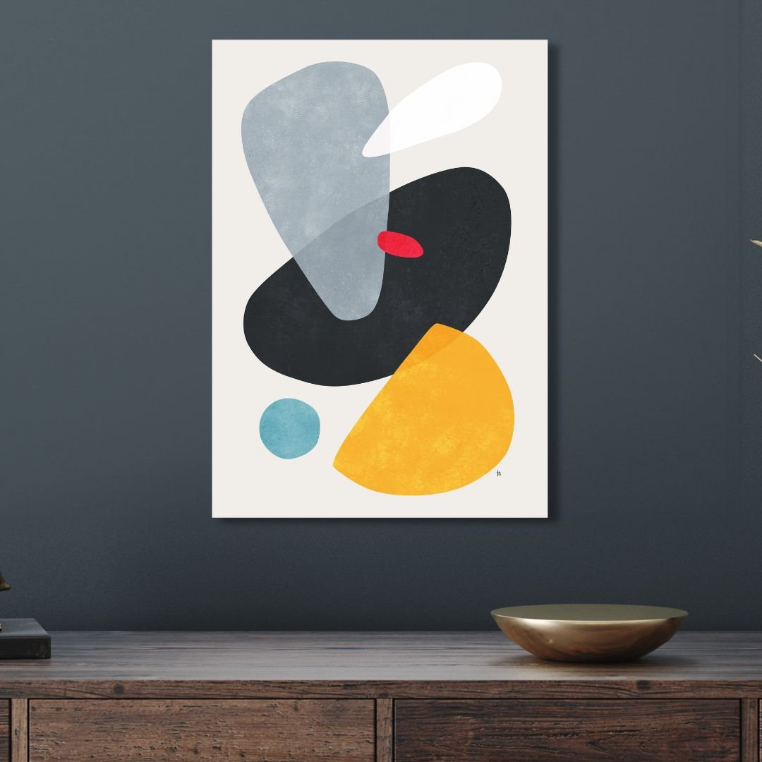 Vibrant Abstract Geometric Oil Painting for Modern Home Decor