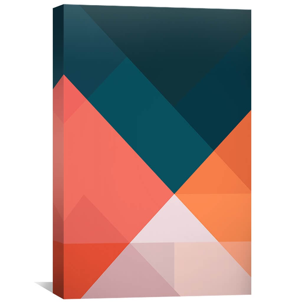 Bold Geometric Shapes Oil Painting for Modern Home Decor