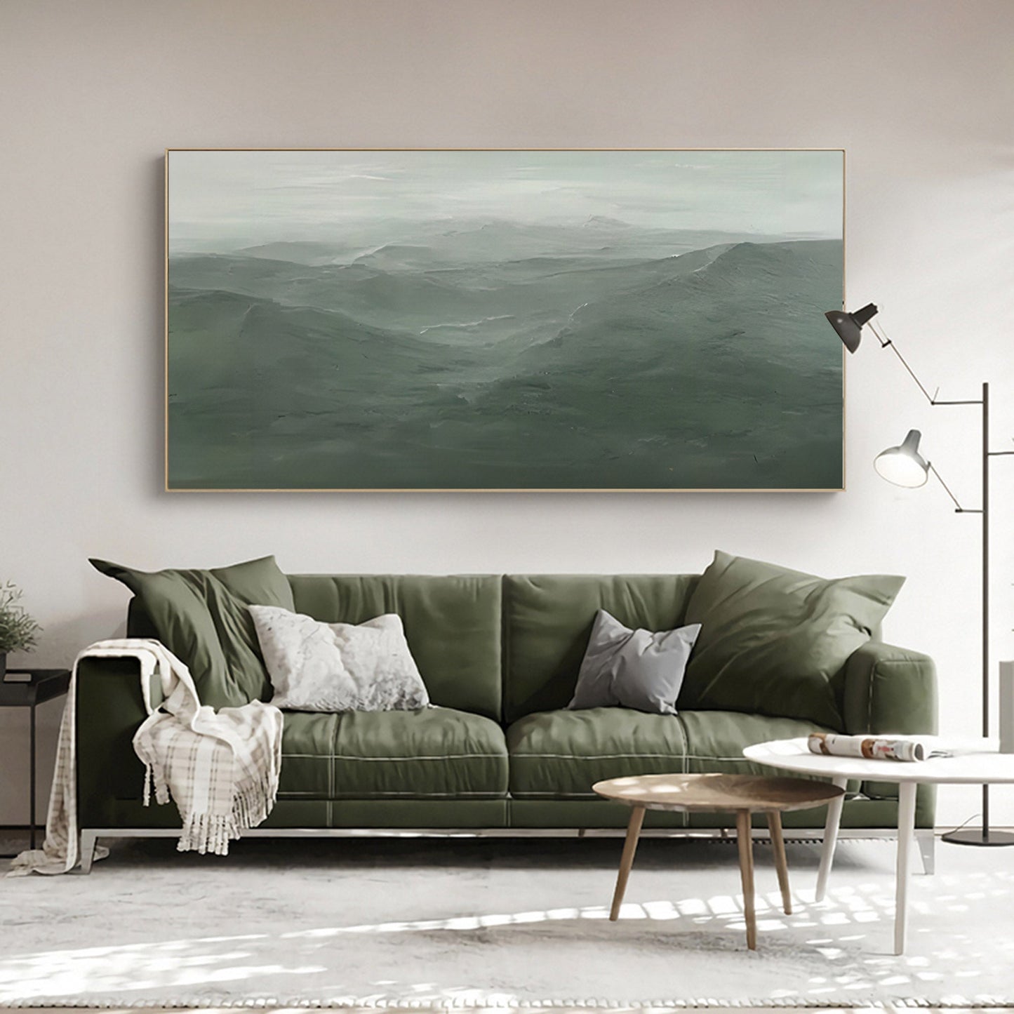Serene Minimalist Landscape Oil Painting for Contemporary Home Decor