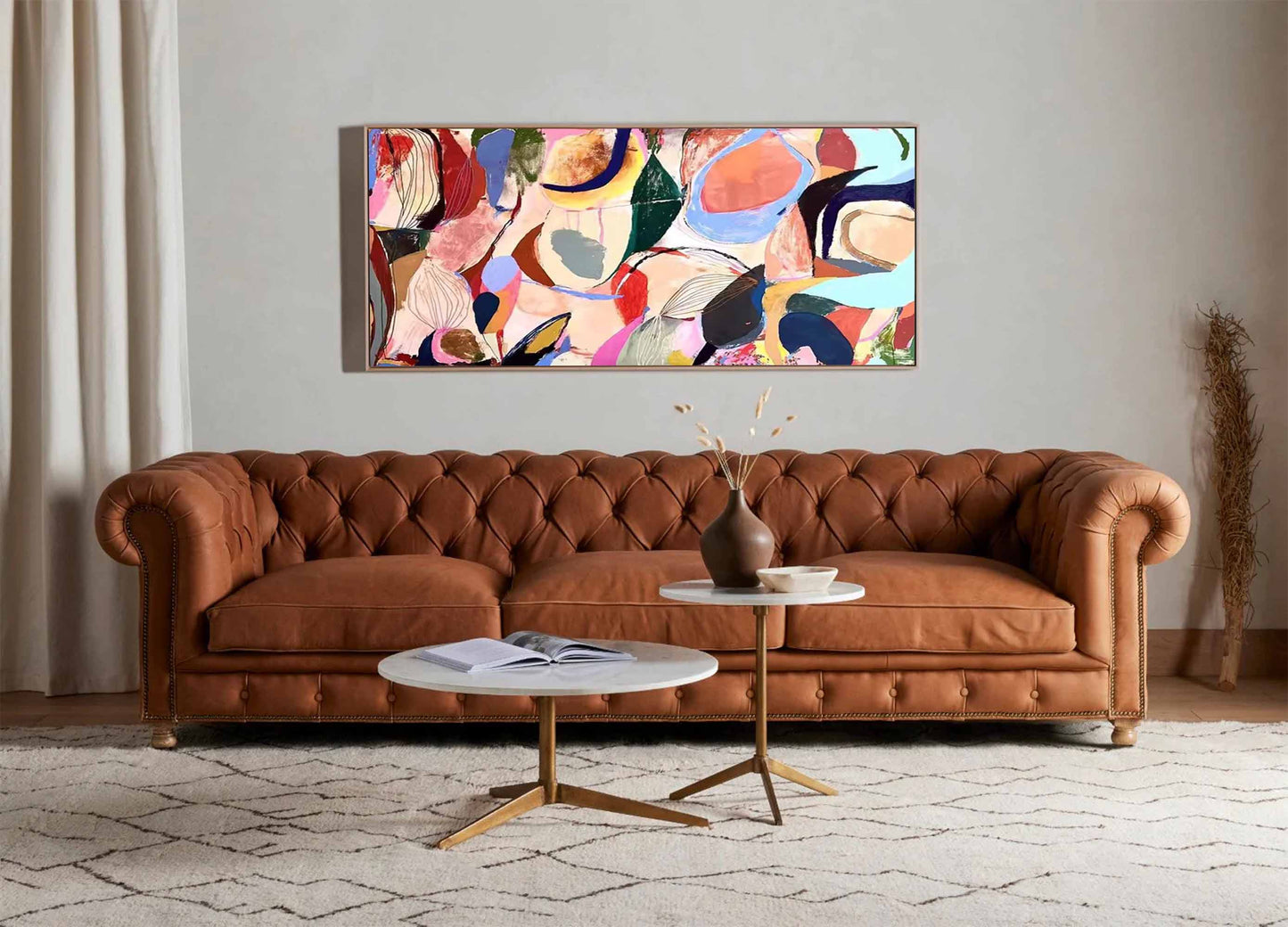 Colorful Abstract Oil Painting for Modern Home Décor and Artistic Inspiration
