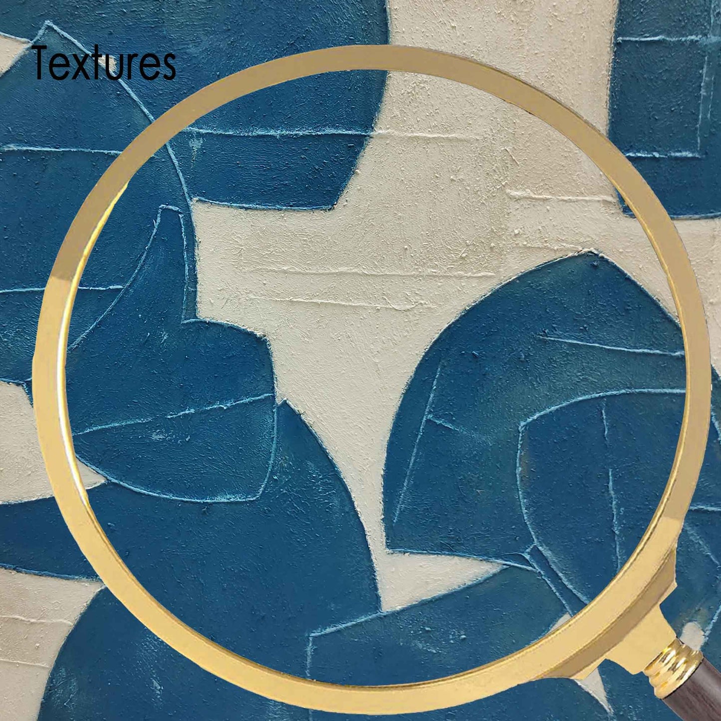 Contemporary Blue Abstract Oil Painting for Modern Home Decor