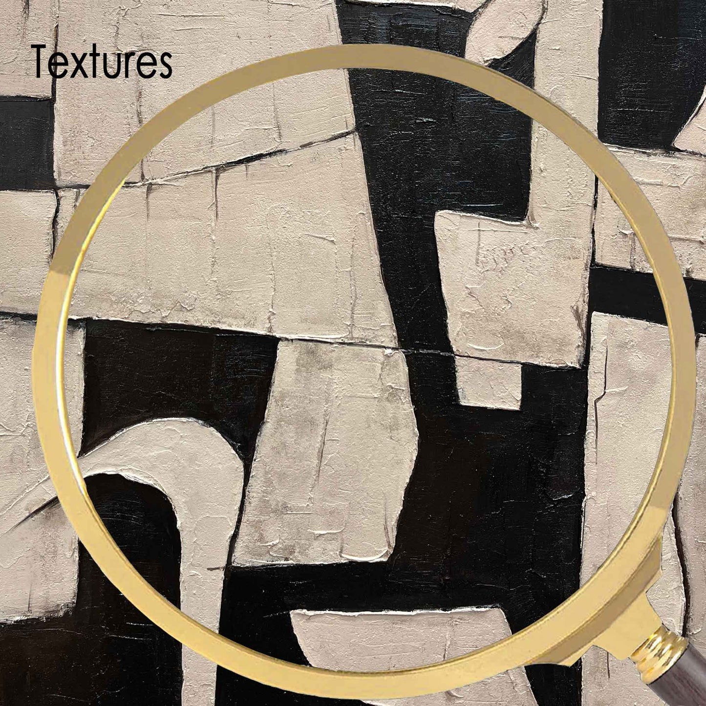 Elegant Black and White Minimalist Abstract Oil Painting for Modern Decor