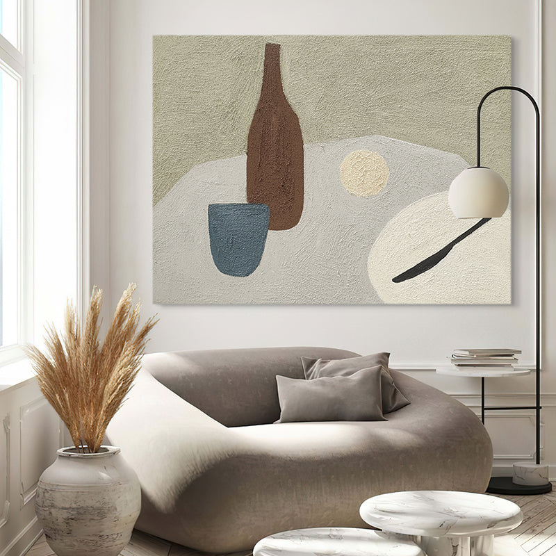 Abstract Neutral Stone Inspired Oil Painting 115AN