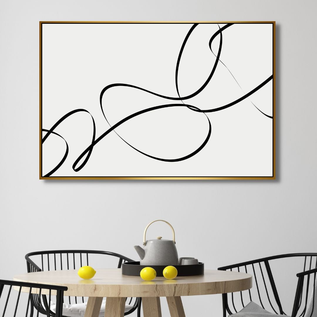 Elegant Minimalist Black Line Abstract Art for Modern Home Decor