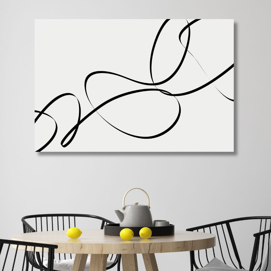 Elegant Minimalist Black Line Abstract Art for Modern Home Decor