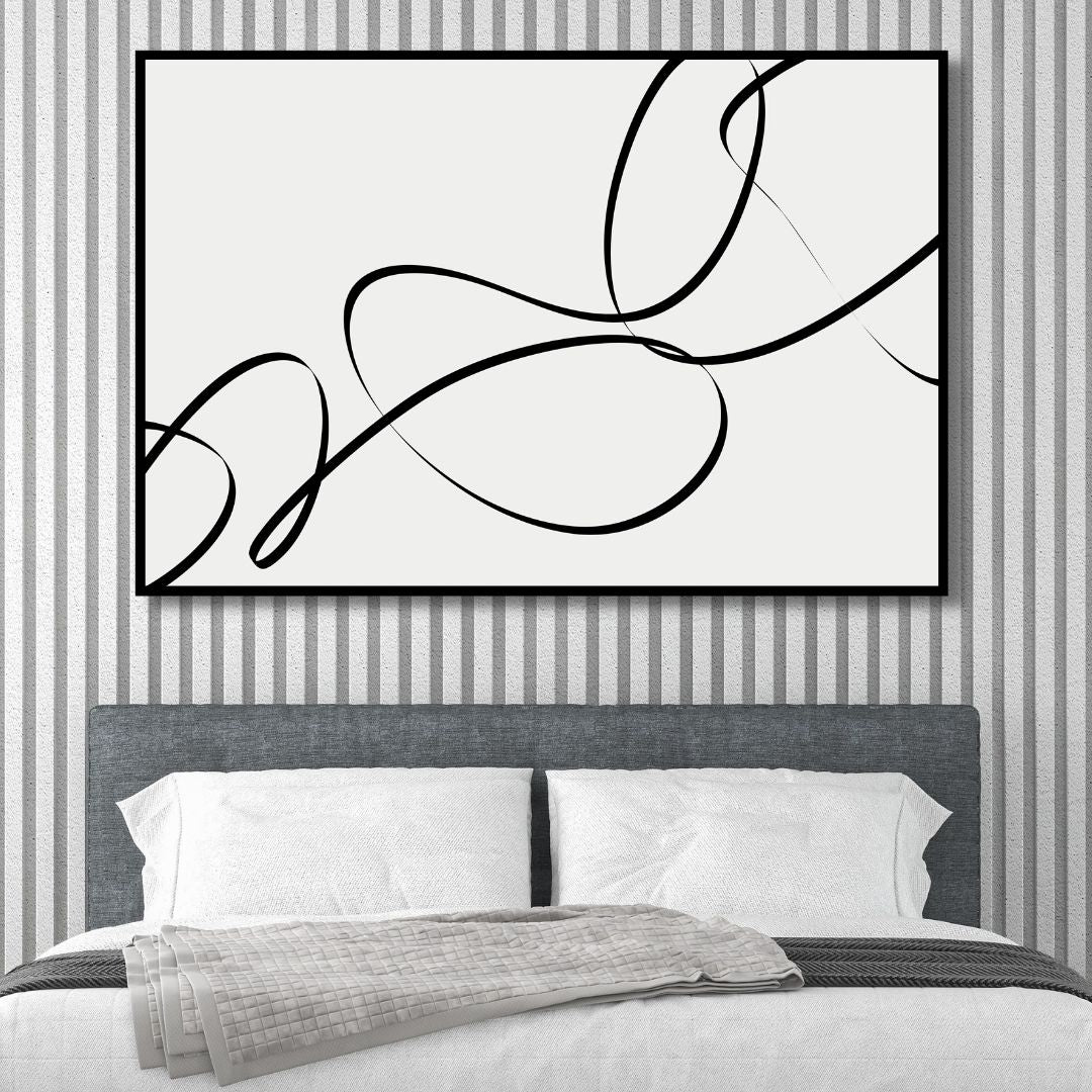 Elegant Minimalist Black Line Abstract Art for Modern Home Decor