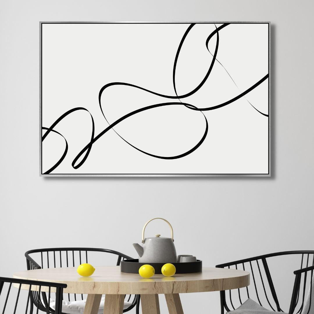 Elegant Minimalist Black Line Abstract Art for Modern Home Decor