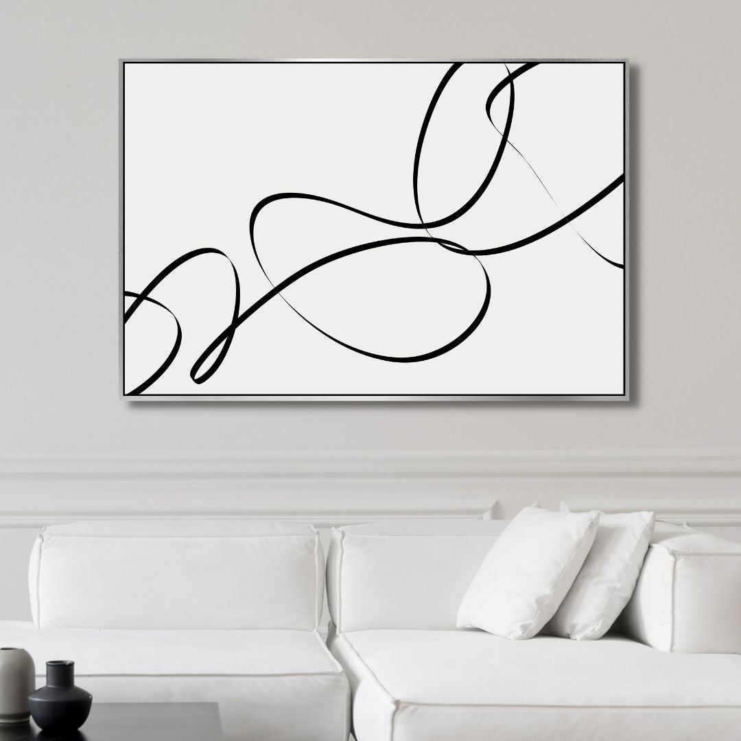 Elegant Minimalist Black Line Abstract Art for Modern Home Decor