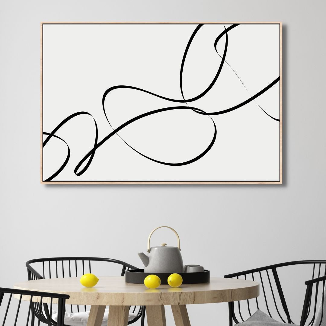 Elegant Minimalist Black Line Abstract Art for Modern Home Decor