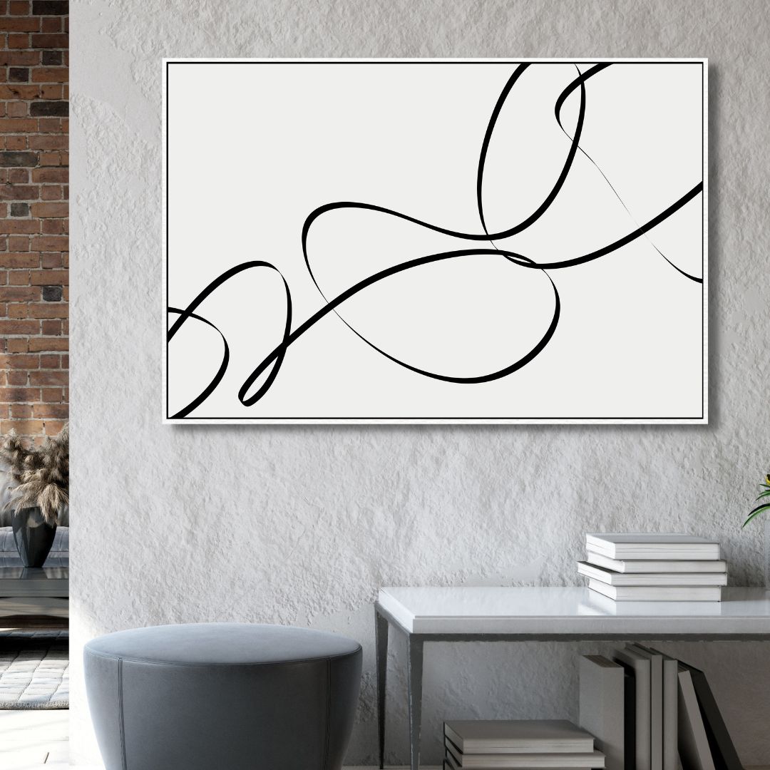 Elegant Minimalist Black Line Abstract Art for Modern Home Decor