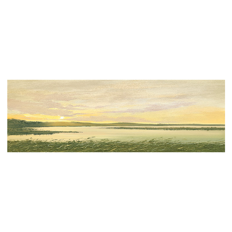 Sunset Fields Mountain European Landscape Oil Painting 111SF