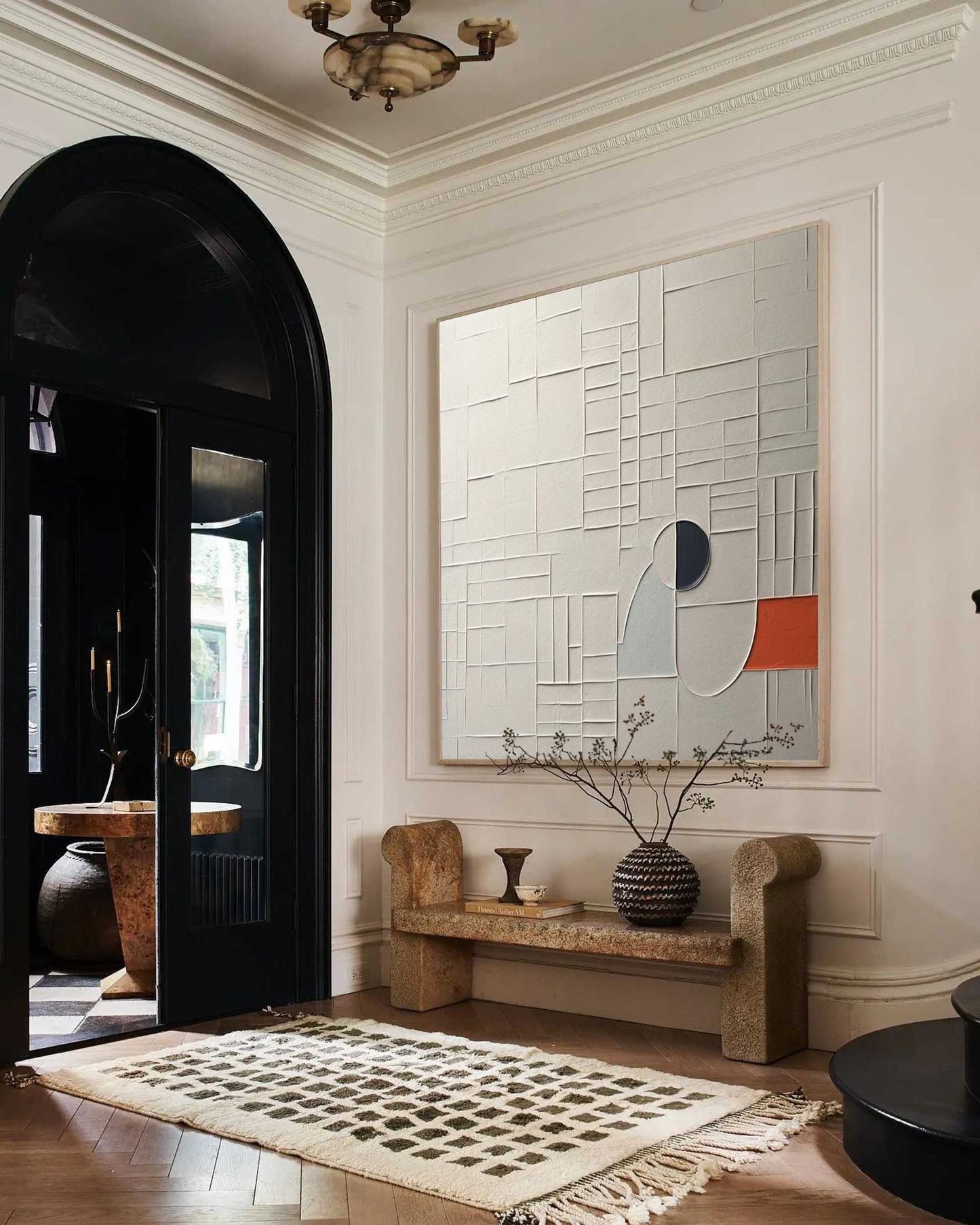Abstract Textured Oil Painting with Modern Minimalist Design