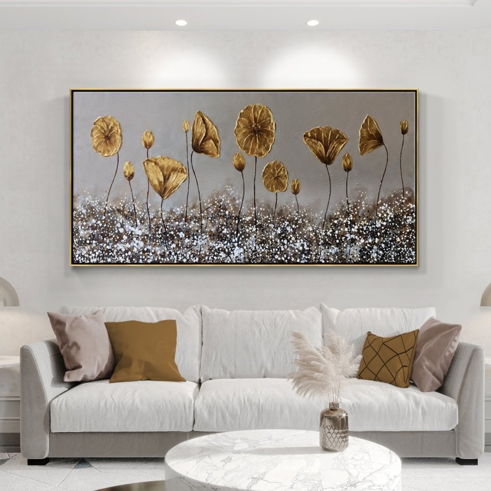 Elegant Desert Floral Landscape Oil Painting for Modern Home Decor