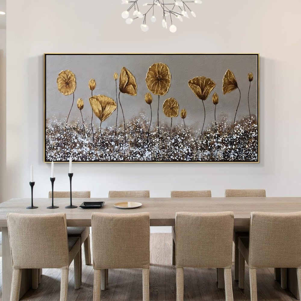 Elegant Desert Floral Landscape Oil Painting for Modern Home Decor