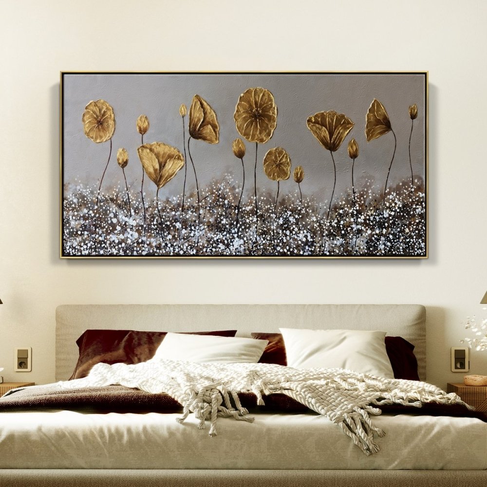 Elegant Desert Floral Landscape Oil Painting for Modern Home Decor