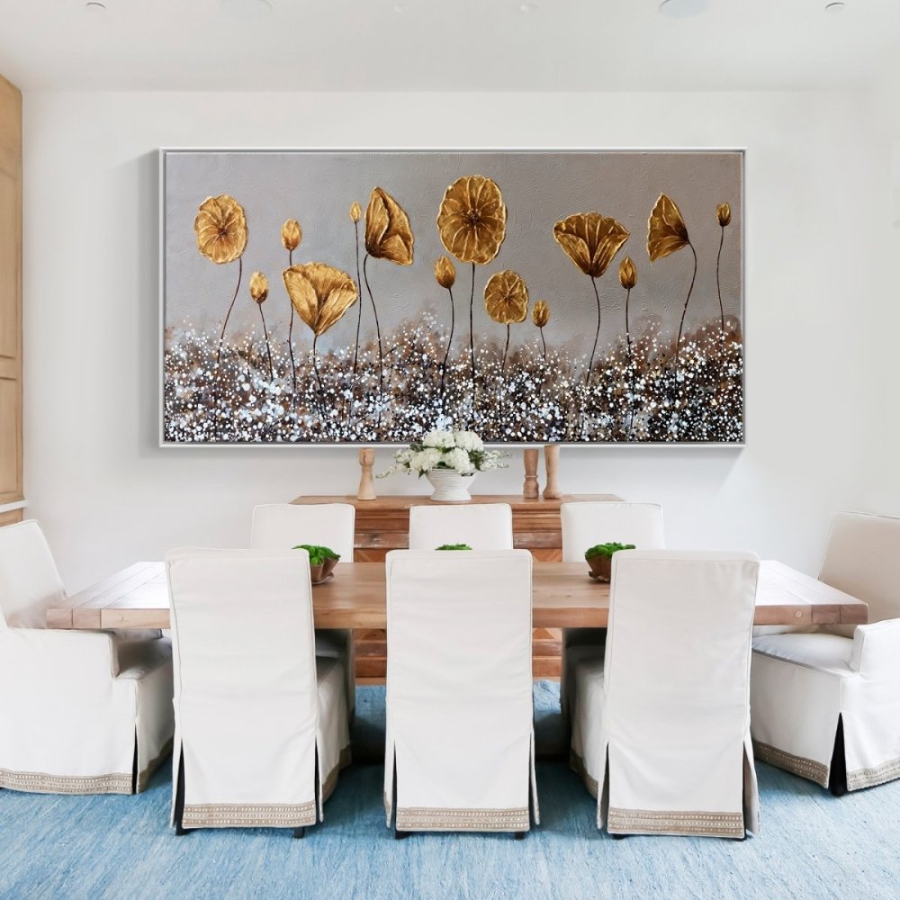 Elegant Desert Floral Landscape Oil Painting for Modern Home Decor