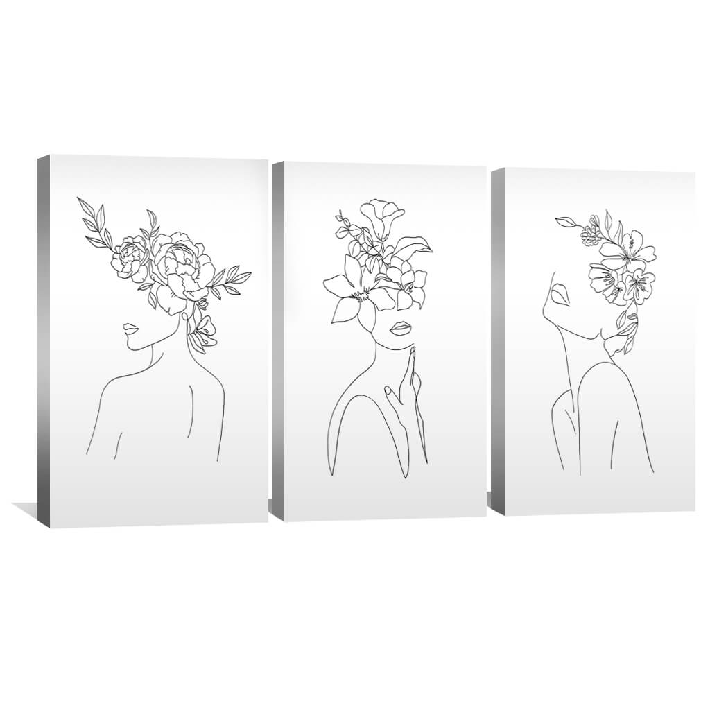 Floral Elegance: Contemporary Oil Painting of Enchanting Femininity