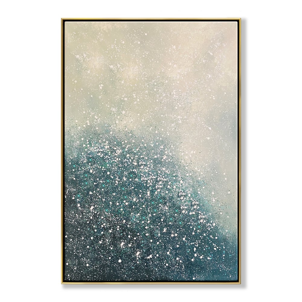 Celestial Dreams: Abstract Oil Painting of Serenity and Sparkle