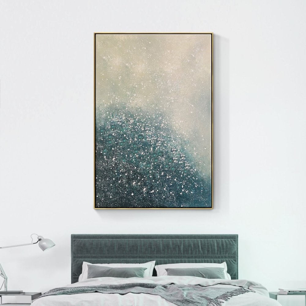 Celestial Dreams: Abstract Oil Painting of Serenity and Sparkle