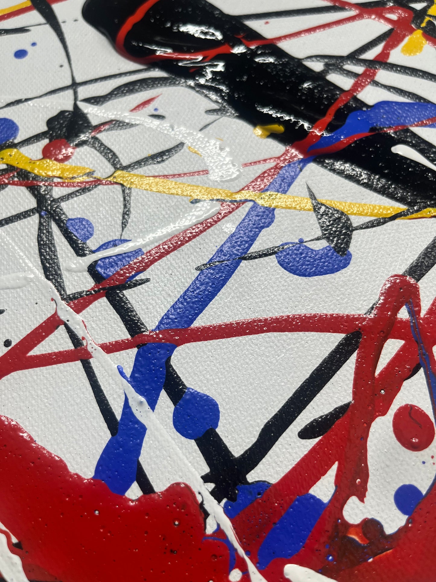 Colorful Abstract Oil Painting - Dynamic Swirls of Emotion and Energy