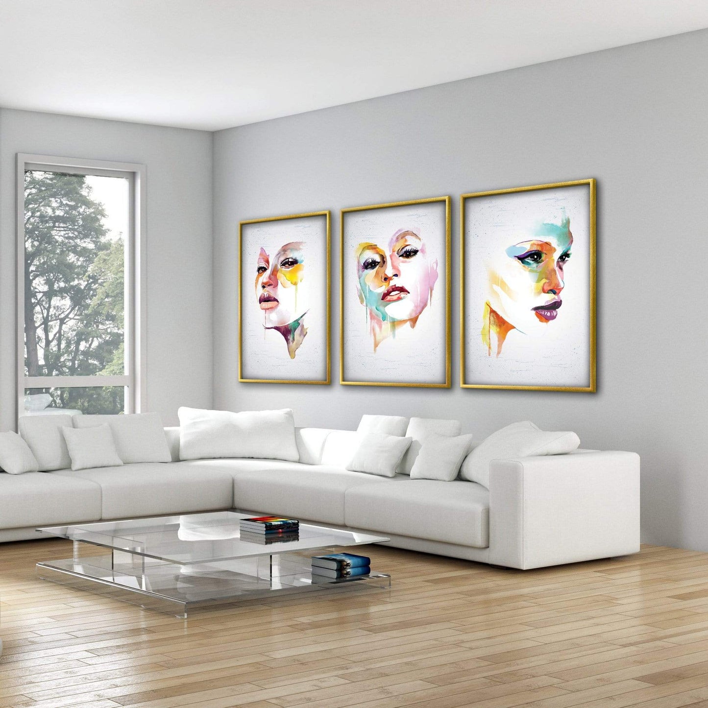 Colorful Abstract Portraits Canvas Art for Modern Home Decor