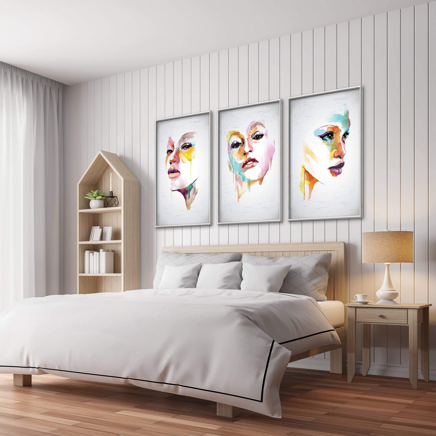 Colorful Abstract Portraits Canvas Art for Modern Home Decor