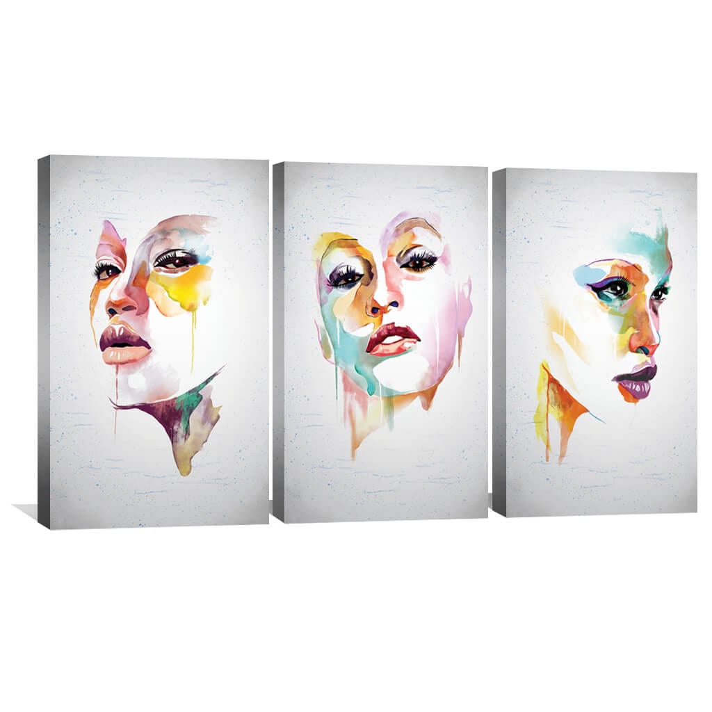 Colorful Abstract Portraits Canvas Art for Modern Home Decor