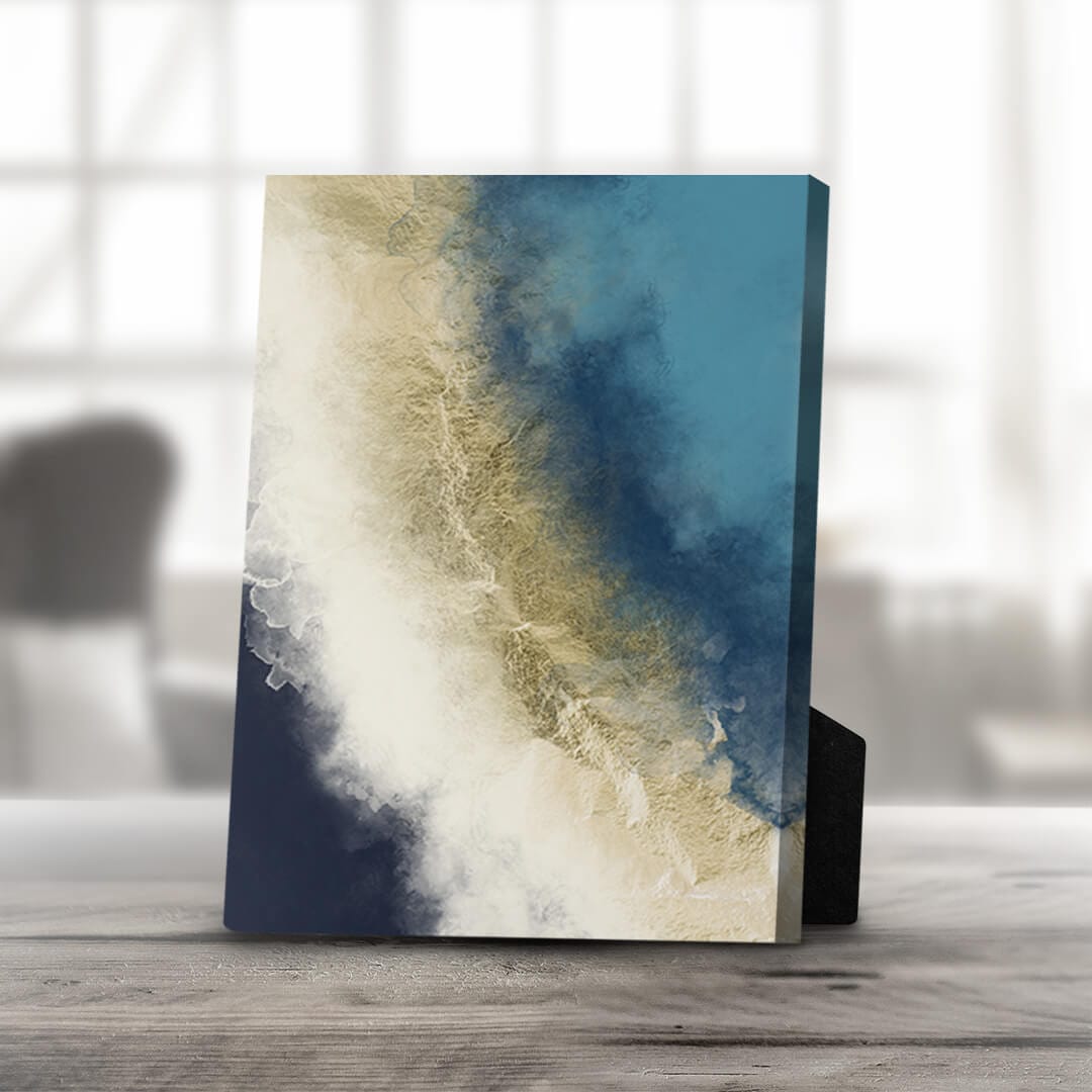 Abstract Coastal Horizon Oil Painting for Modern Home Decor